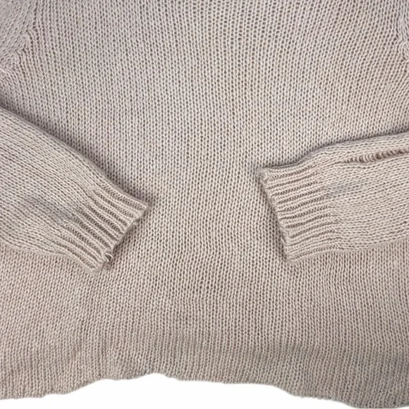 Wooden Ships Women's Oliver Distressed Crew Chunky Sweater In Pink Conch S/M - Picture 9 of 9